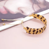 Leopard Print Rice Bead Bracelet Personalized Minimalist Hand-woven