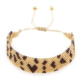 Leopard Print Rice Bead Bracelet Personalized Minimalist Hand-woven
