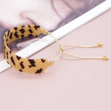 Leopard Print Rice Bead Bracelet Personalized Minimalist Hand-woven