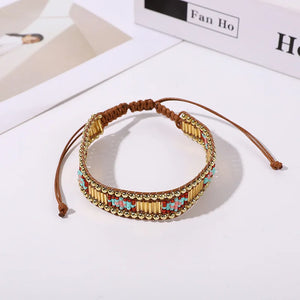 Rice Bead Bracelet Vintage Geometric Minimalist Hand-woven Bohemian