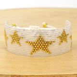 Rice Bead Bracelet with Pentagram Motif, Bohemian Style