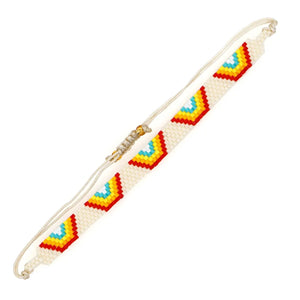 Bohemian Rice Bead Bracelet - Rainbow Bridge Pattern
