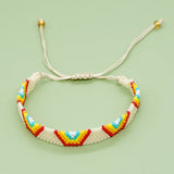 Bohemian Rice Bead Bracelet - Rainbow Bridge Pattern