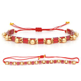 Rainbow Pearls Rice Bead Bracelet Hand-woven Bohemian Adjustable