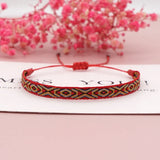 Rainbow Pearls Rice Bead Bracelet Hand-woven Bohemian Adjustable