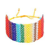 Rainbow Hand Knitting Hollowed out Rice Bead Bracelet