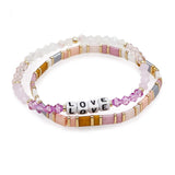 Rice Bead Bracelet Crystal Rainbow Stretch Tila Bohemian