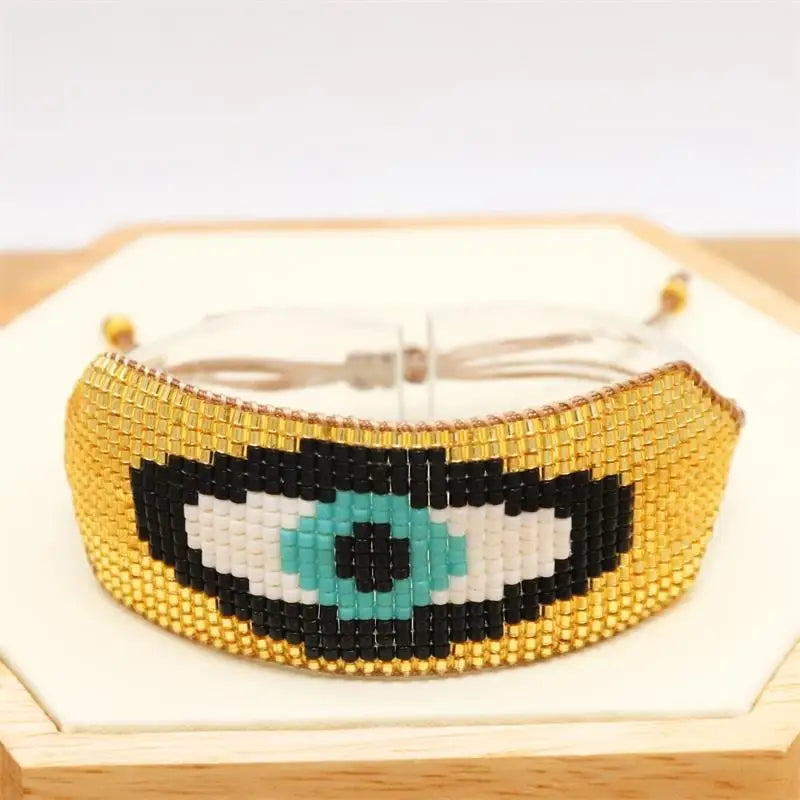 Rice Bead Bracelet Devil's Eye Hand Woven Bohemia Unisex Beaded Bracelet