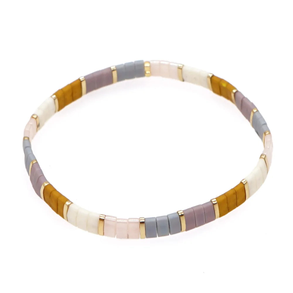Rice Bead Tila Stretch Hand Woven Bracelet