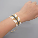 Bohemia Rice Bead Bracelet Triangle Pattern Hand Weaving Adjustable