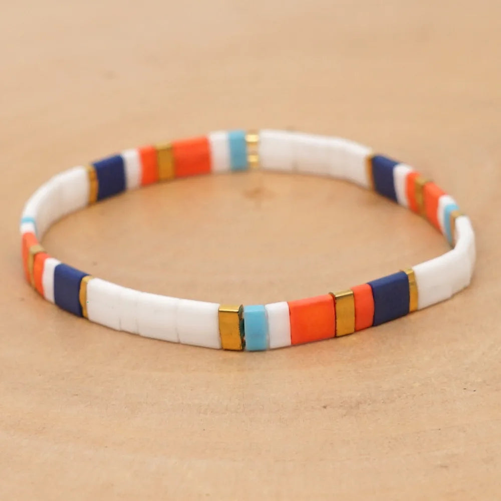 Vintage Stretch Hand Knitting Beaded Bracelet