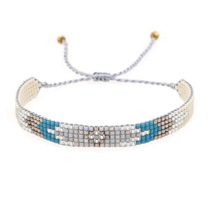 Vintage Totem Evil Eye Rice Bead Bracelet Hand-Knitted