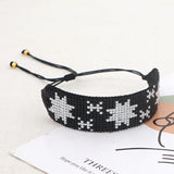 Vintage Snowflake Pattern Beaded Bracelet