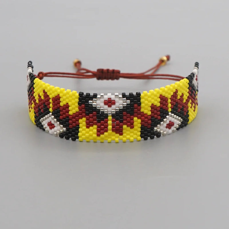 Hand Woven Rice Bead Bracelet Bohemia Style Unisex Adjustable