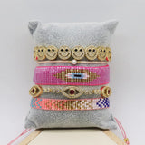 Rice Bead Bracelet with Smiling Face Zircon