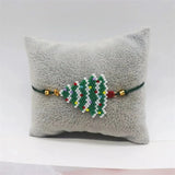 Boho Rice Bead Earrings Christmas Tree Handwoven Set