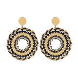 Bohemia Spiral Bead Earrings Hand Knitting Crystal Originality