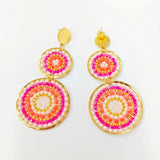 Bohemia Multilayer Beaded Earrings Hand Knitting Alloy