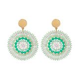Hand-knitted Sunflower Earrings Bohemia Alloy Beads