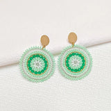 Hand-knitted Sunflower Earrings Bohemia Alloy Beads