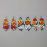 Rice Bead Earrings Flower Tassels Bohemian Women Beaded Earrings
