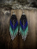 Rice Bead Earrings Geometric Alloy Boho Fringed Bohemia Women's Earrings