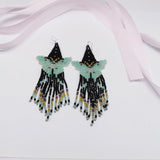 Rice Bead Earrings Hand Woven Butterfly Bohemia Fringed Earrings