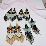 Rice Bead Earrings Hand Woven Butterfly Bohemia Fringed Earrings