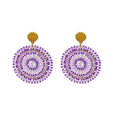 Crystal Bohemia Hand-Knit Rice Bead Earrings