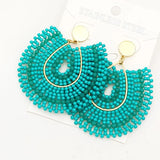 Bohemia Hand Knitting Bead Earrings Water Drop Roundness Originality