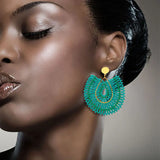 Bohemia Hand Knitting Bead Earrings Water Drop Roundness Originality
