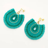 Bohemia Hand Knitting Bead Earrings Water Drop Roundness Originality