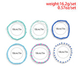 Rice Beads Beaded Bracelet Set Elastic Bracelet for Women Birthday Party