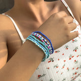 Rice Beads Beaded Bracelet Set Elastic Bracelet for Women Birthday Party
