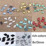 300pcs 8x13mm Glass Crystals Rich Colors Flat Back Rhombus Fancy Crystal Stones