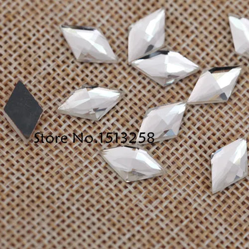 300pcs 8x13mm Glass Crystals Rich Colors Flat Back Rhombus Fancy Crystal Stones