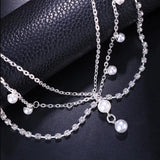 Rhinestone Pearls Tassel Wedding Hair Chain Headband Hair Decoration