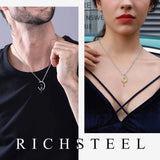 Moon Cat Urn Necklace Stainless Steel Cremation Jewelry for Ashes