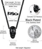 Skull Pendant Ashes Keepsake Necklace For Men Stainless Steel Cremation Urn