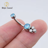 ASTM F136 Titanium 14G Belly Button Rings Clear CZ Navel Rings 10mm