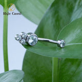 ASTM F136 Titanium 14G Belly Button Rings Clear CZ Navel Rings 10mm
