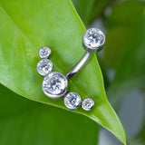 14G Titanium Belly Button Ring with Clear CZ