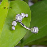 14G Titanium Belly Button Ring with Clear CZ
