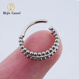 ASTM F136 Titanium 16G Double Line Beads Hinged Segment Clicker Hoop Septum Ring