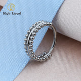 ASTM F136 Titanium 16G Double Line Beads Hinged Segment Clicker Hoop Septum Ring