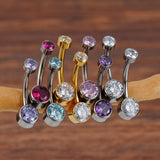 ASTM F136 Titanium Navel Rings with CZ Internally Threaded Belly Bars