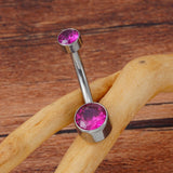 ASTM F136 Titanium Navel Rings with CZ Internally Threaded Belly Bars