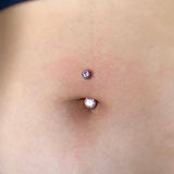 ASTM F136 Titanium Navel Rings with CZ Internally Threaded Belly Bars