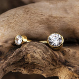 ASTM F136 Titanium Navel Rings with CZ Internally Threaded Belly Bars