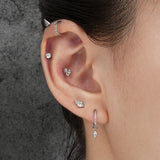 Titanium CZ Marquise Charm for Lobe Hoop Earrings